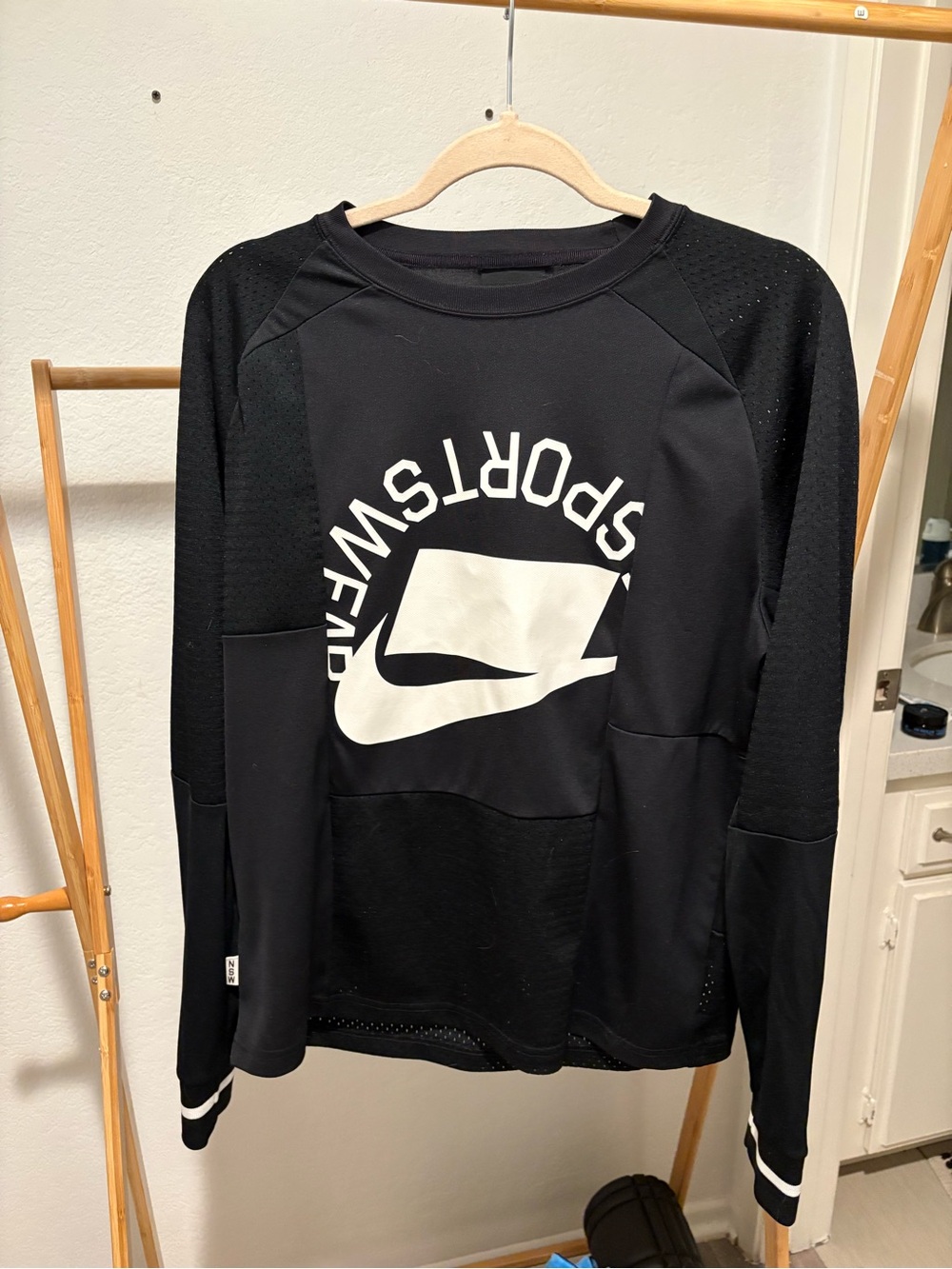 Nike Black and White Crewneck with Bold Logo